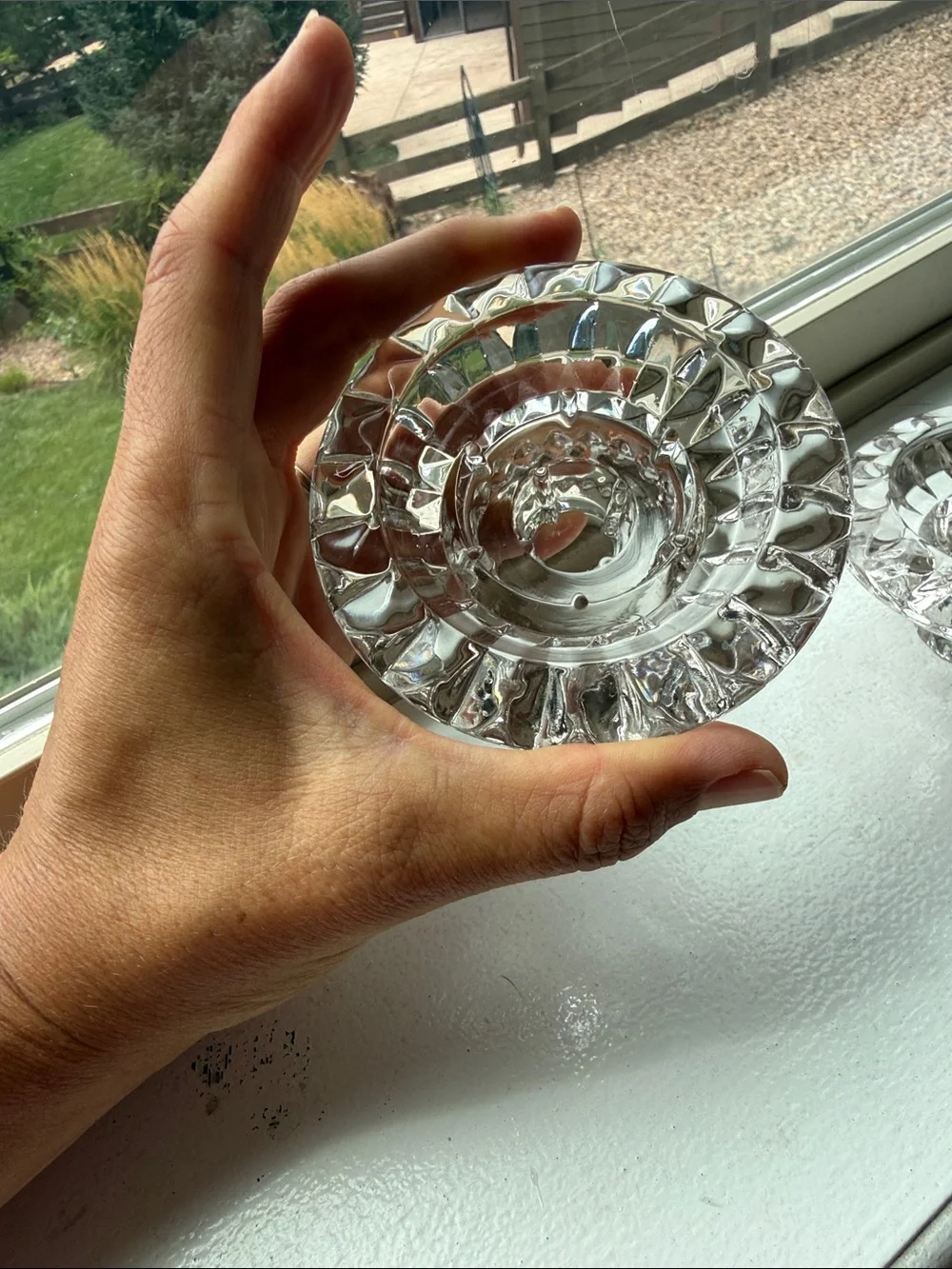 Vintage pressed glass candle holders